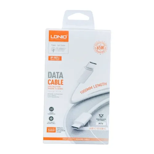 cable de carga y datos ldnio ip-901c tipo c a tipo c