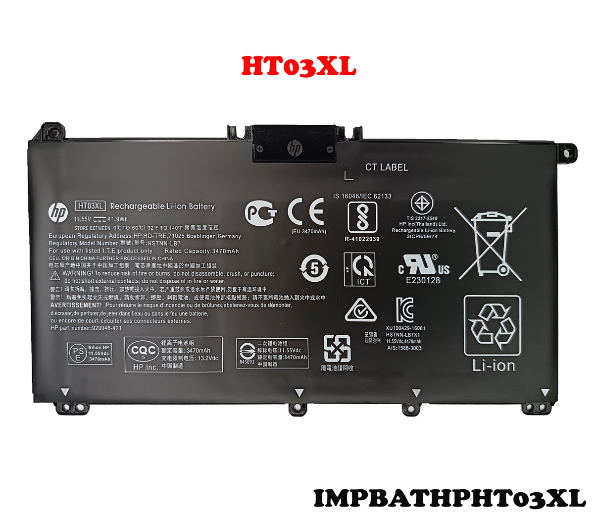 BATERIA HPMHTL03XL11.5V