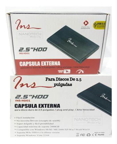 ENCLOSURE CAPSULA EXTERNA 2.5 HDD  3.0 GENERICO