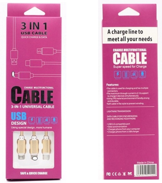 CABLE UNIVERSAL 3 EN 1 CABLE DATOS