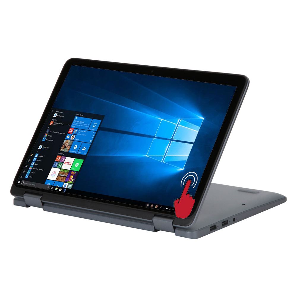 LAPTOP DELL INSPIRON 3195 2-IN-1 AMD DUAL-CORE A9-9420E 3.0GHZ 64GB EMM 4GB 11.6" TOUCH BT WIN 10 URBAN GRAY