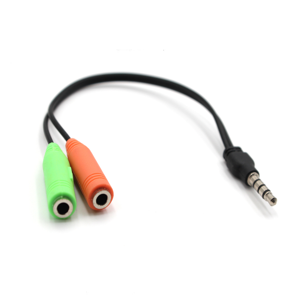 CABLE DIVISOR DE AUDIO AUXILIAR CON MICRÓFONO DE 3,5MM