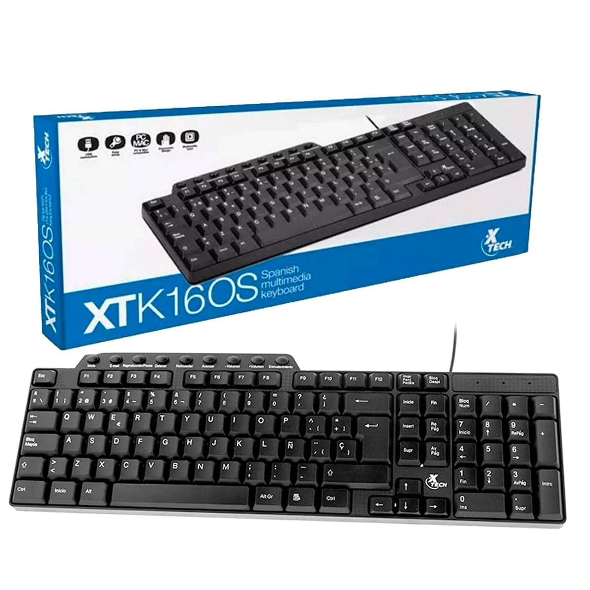 TECLADO XTECH XTK160S USB