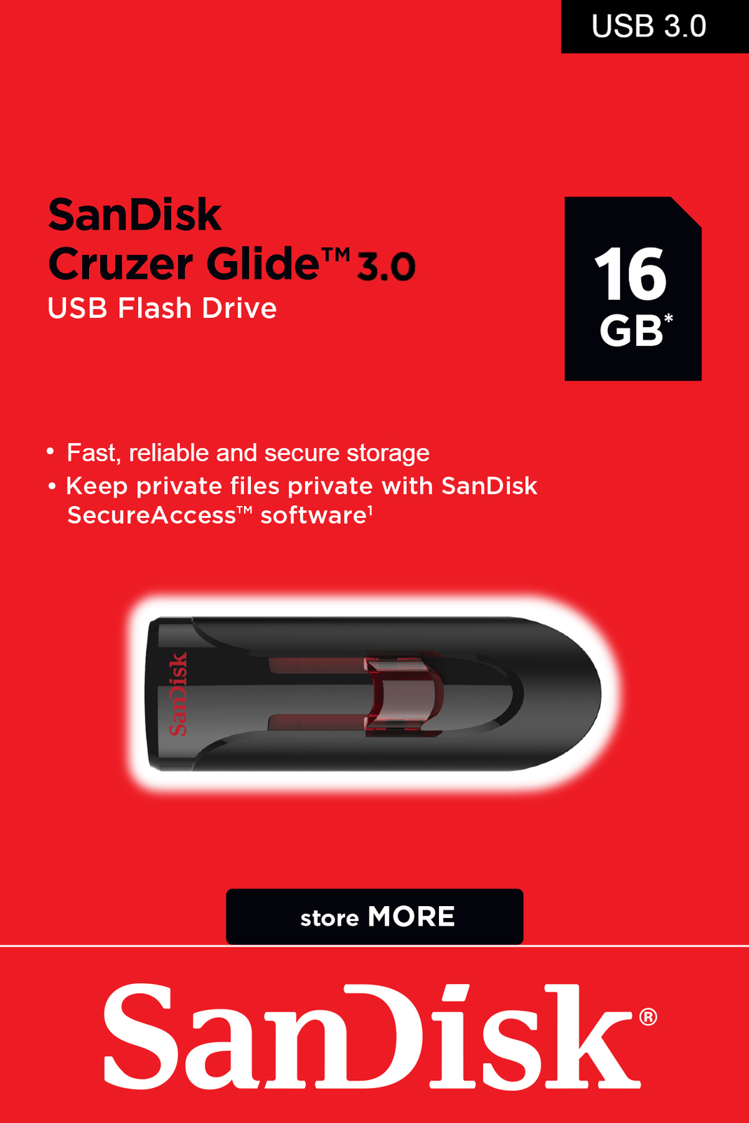 FLASH SANDISK DE 16GB CRUZER GLIDE 3.0