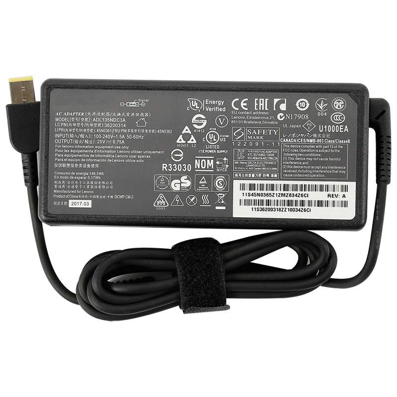 CARGADOR LAPTOP LENOVO 20V 6.75A USB