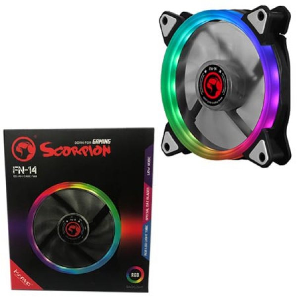 VENTILADOR MARVO FN-14 RGB 12X12 CM