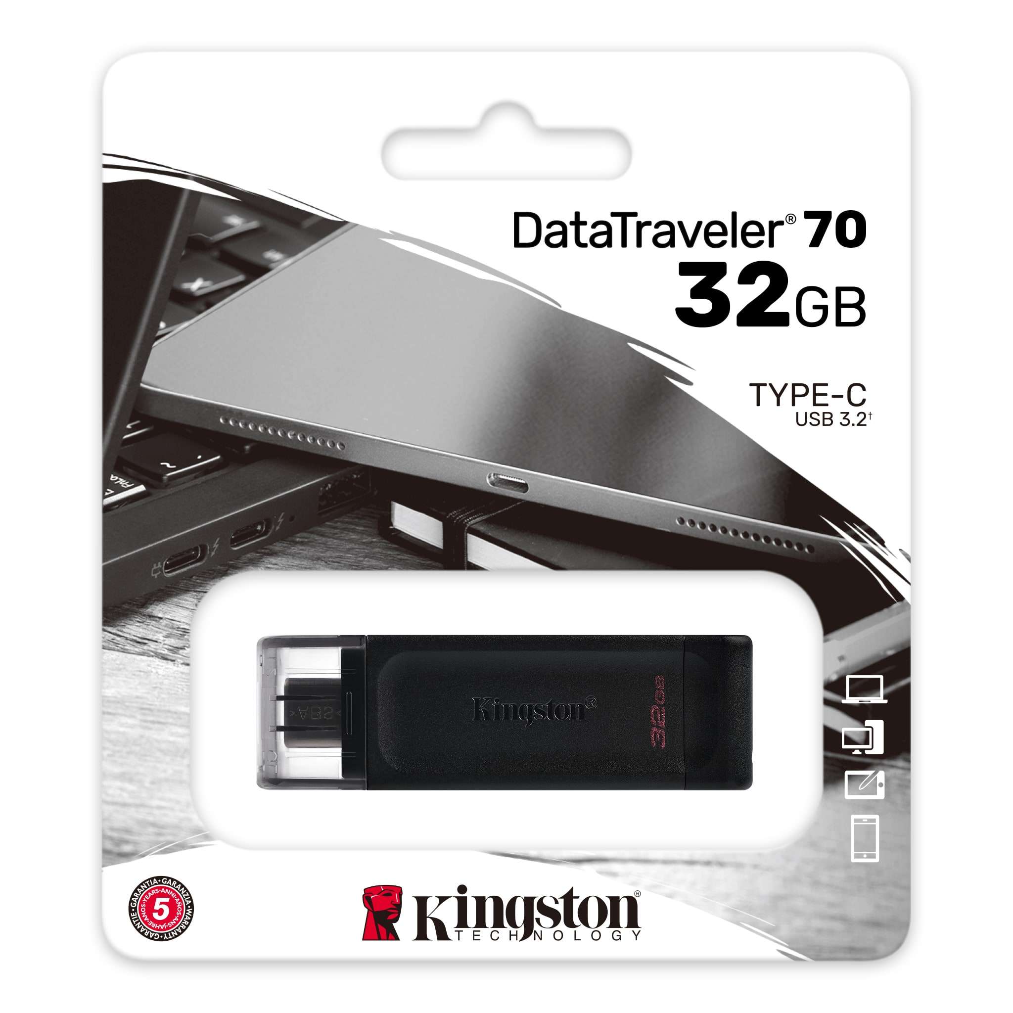 FLASH KINGSTON 32GB DATA TRAVELER 70  DT70