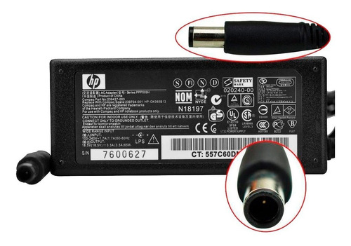 CARGADOR LAPTOP HP 18.5V 3.5A 7.4*5.0 PUNTA AGUJA