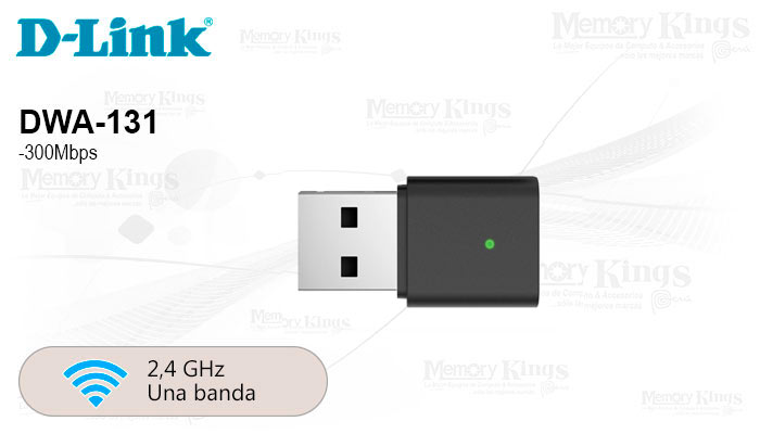 ADAPTADOR DE RED USB D-LINK DWA-131 N 300MBPS NANO WIRELESS