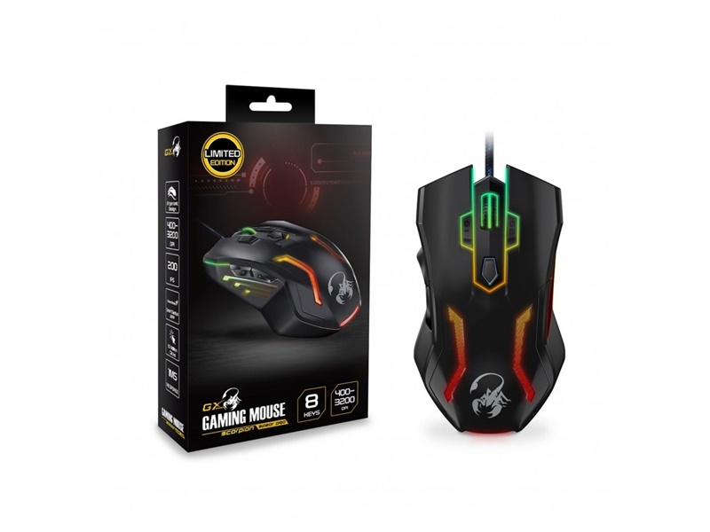 MOUSE GENIUS SCORPION SPEAR PRO GAMING USB BOTONES PROGRAMABLES 8