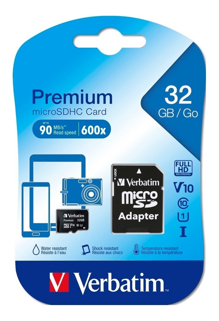 MICRO SD VERBATIM 44083 32GB CLASE 10 ADAPTADOR SD