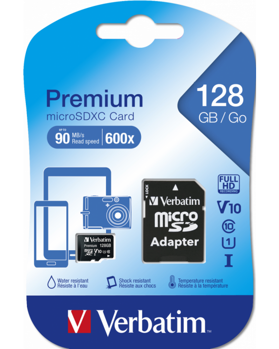 MICRO SD VERBATIM 44085 128GB CLASE 10 ADAPTADOR SD