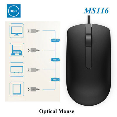 MOUSE DELL MS116-BK CONEC USB OPTICO NEGRO