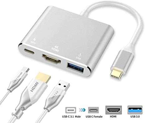 ADAPTADOR TIPO C A USB3.0 Y HDMI